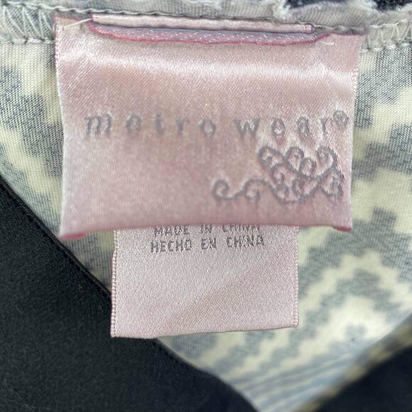 METRO WEAR Black White Vintage Chevron Striped Pencil Skirt - Picture 4 of 9